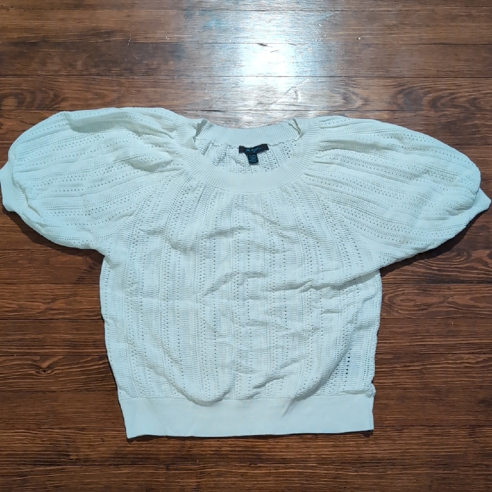 White Short Sleeve Sweater